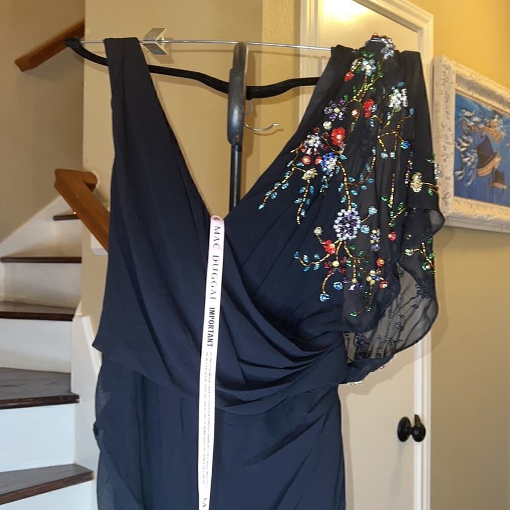 New ▶️ MAC DUGGAL ◀️ FAUX WRAP MULTI COLORED BEADED FLORAL GOWN 26530. Size 8 - Picture 6 of 17